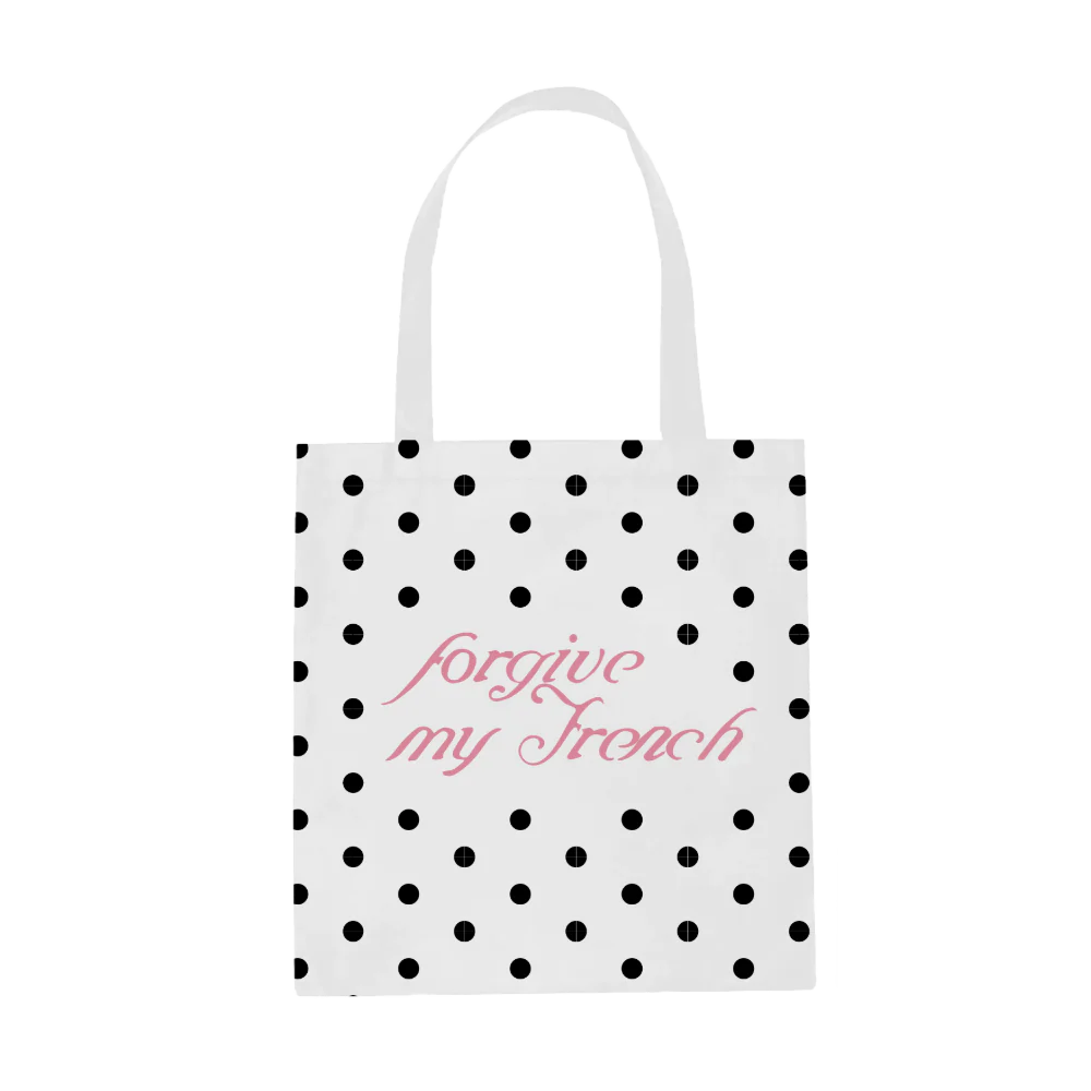 Forgive My French Polka Dot Tote