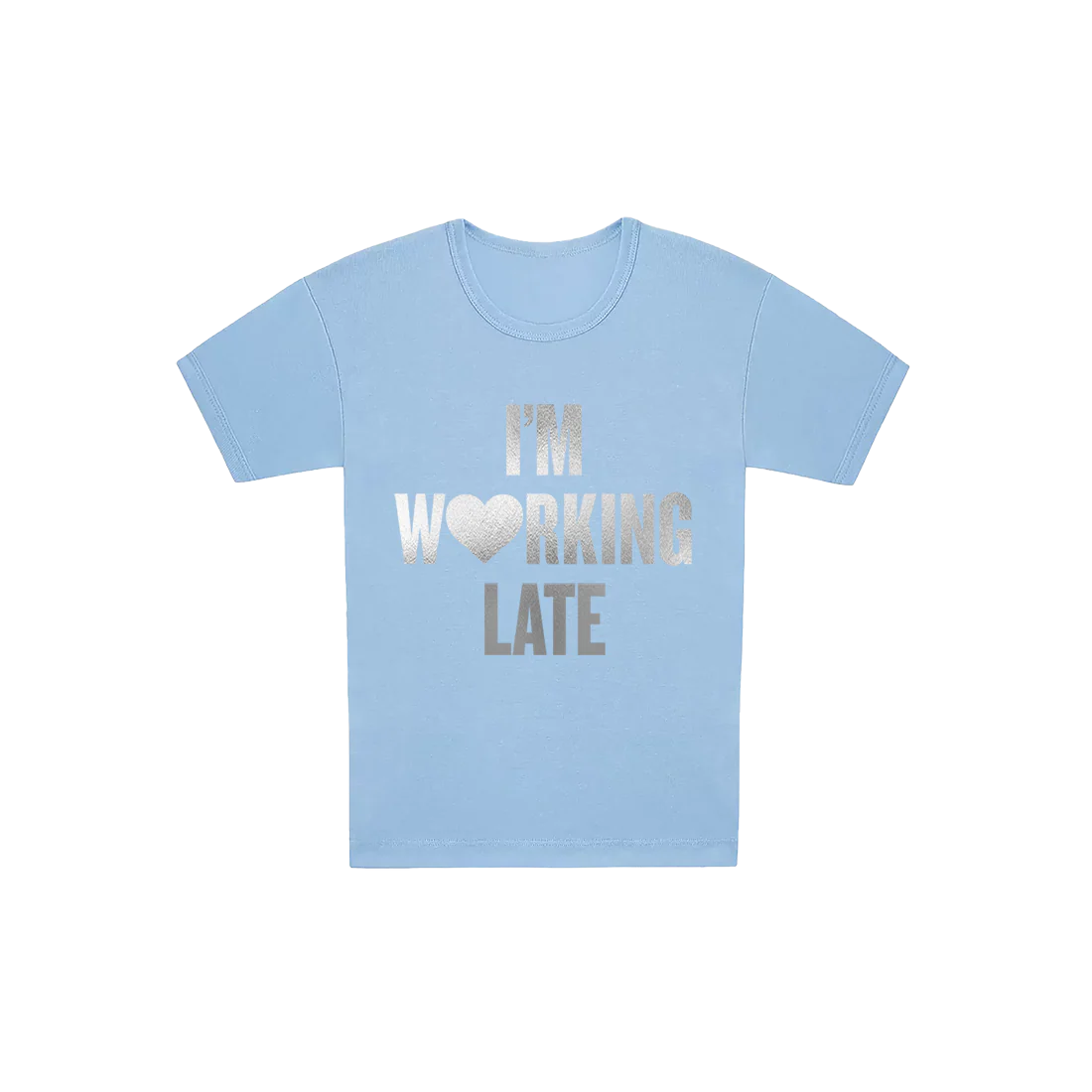 working late silver foil graphic tee